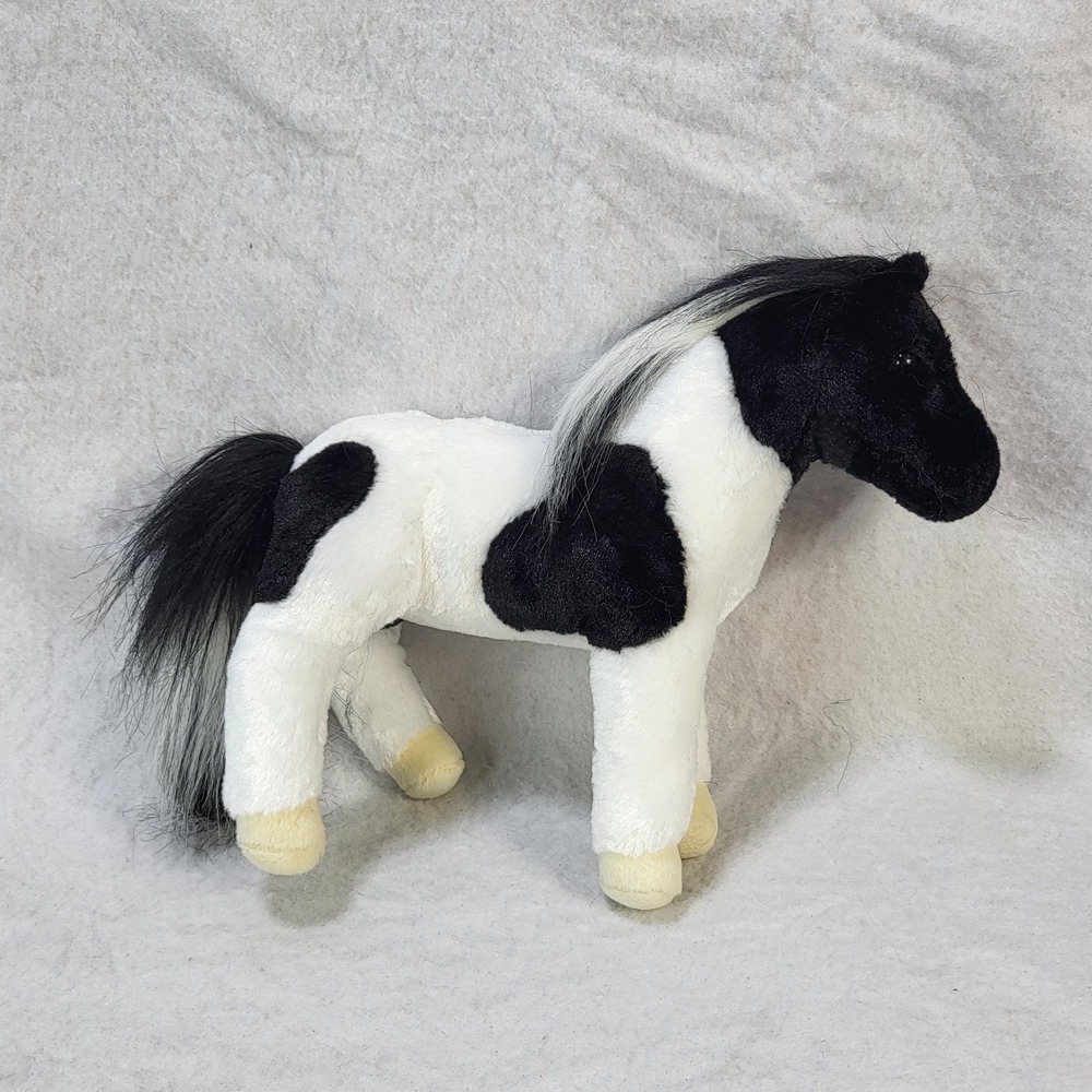 Douglas Cuddle Toys Horse Plush Black White Pinto Paint Pony Stuffed Animal 11"